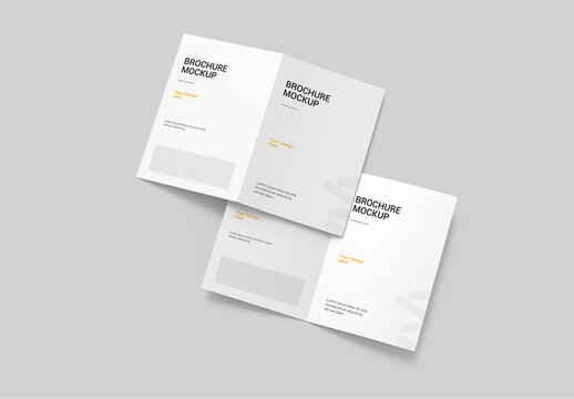 Open and Close Bifold Brochure Mockup