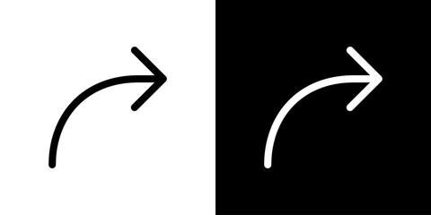 右上向きカーブ矢印 細め (ベクター)