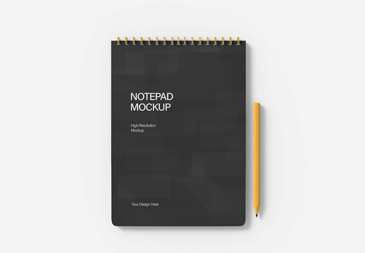 Black Notepad Mockup Template