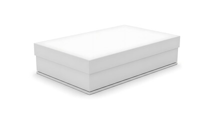 White rectangular box with lid and metallic base white box packaging