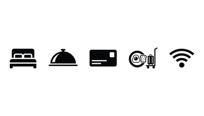 Fototapeta premium Minimalist Black Travel and Lodging Symbols