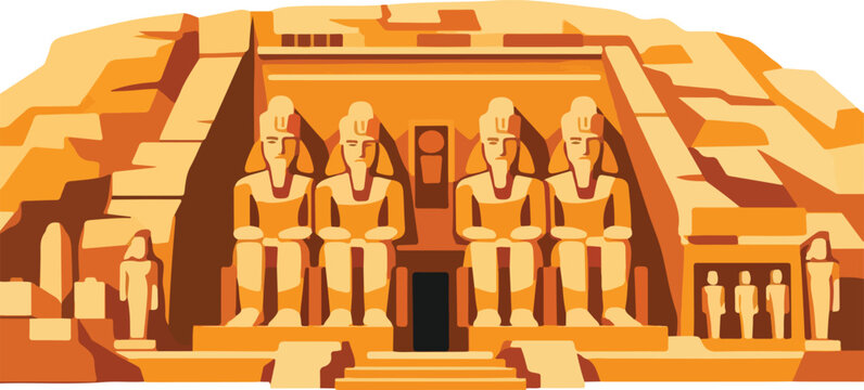 Ancient Egyptian Obelisk Flat Vector Illustration