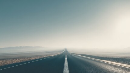 Two-lane asphalt highway that the visual narrative of 