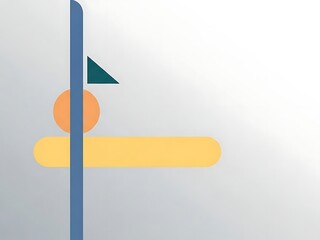 Abstract geometric composition with shapes and colors on gradient background