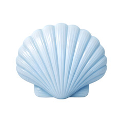 Fototapeta premium Realistic white seashell with ribbed texture and smooth edges isolated on transparent background