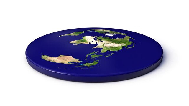 3d model of rotating flat earth map perfect for educational materials conspiracy theory