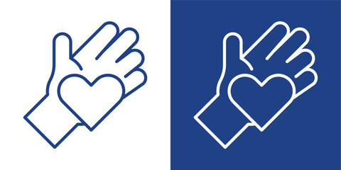 Volunteering Blue And White Icon Style Collection