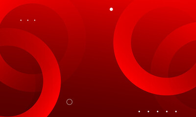 Red abstract background with circles. Vector illustration