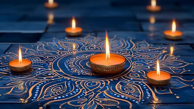 Diwali festival of lights candles.