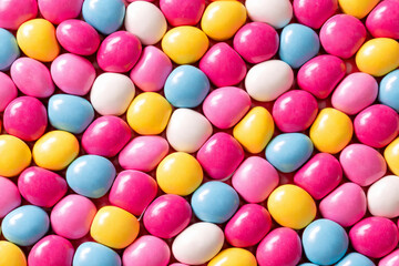 Tightly packed colorful chocolate button texture background