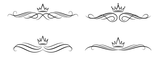 Elegant crown decorative dividers for royal-themed design