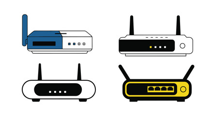 Obraz premium WiFi Router Line art vector