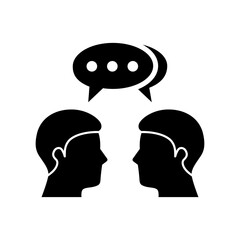 two people communicating icon flat style vector