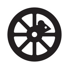 Fototapeta premium hamster wheel vector silhouette clip art logo design illustration. abstract hamster wheel icon collection