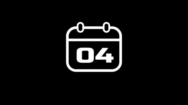 Daily Calendar Date icon isolated animation , Daily date 04 day text animation.Game concept icon animation.