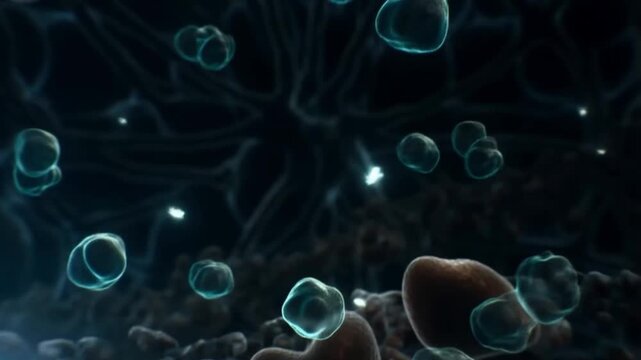 Dormant t-cells being activated by glowing keys and transforming into hunters attacking cancer cells concept of immunotherapy and cancer treatment