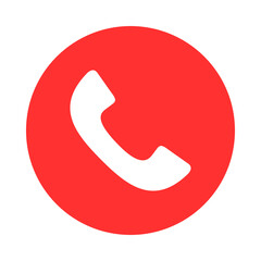 A red phone icon isolated on transparent background