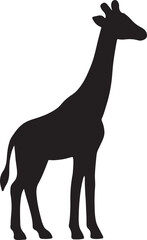 Fototapeta premium Giraffe Silhouette Icon Vector and Nature Themed African Safari Wildlife Conservation Graphic Design