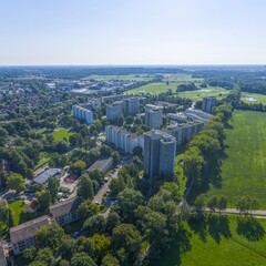 Obraz premium Ausblick auf die Metropolregion München rund um die Stadt Puchheim in Oberbayern