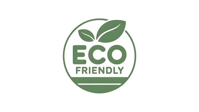 Eco friendly logo with green leaf and circular design representing sustainability