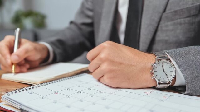 Working person organizes documents in office space with stacks of folders during daytime