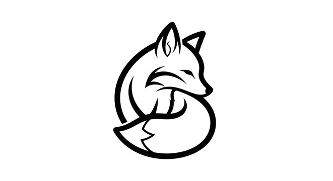 Stylized fox silhouette on white background