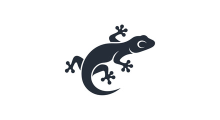Stylized gecko silhouette on white background
