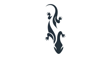 Obraz premium Stylized lizard silhouette on white background