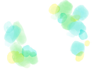 水彩にじむテクスチャ水色の爽やか水玉フレーム