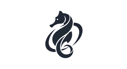 Stylized seahorse illustration on white background © Corvus