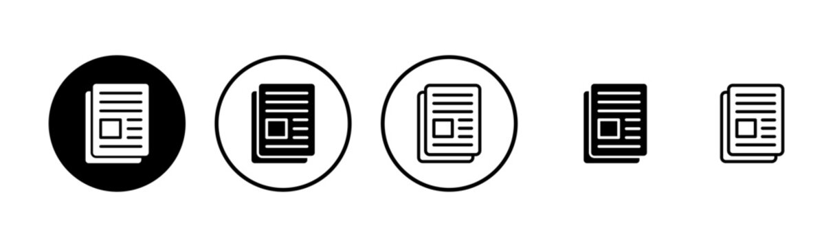 Newspaper icon logo design. news paper sign and symbolign