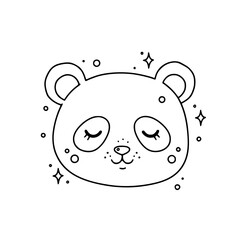 Obraz premium Cute Panda Face Illustration
