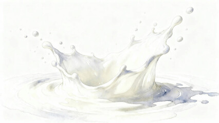 Clean Milk Splashes of white fresh milk isolated watercolor vector illustration svg © Arun168