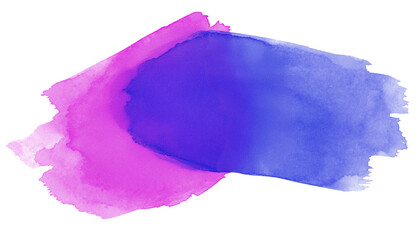 Vibrant watercolor splash with pink and blue hues blending seamlessly