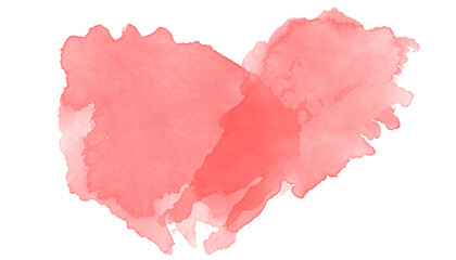 Vibrant red watercolor splash with organic shapes and soft edges on white background