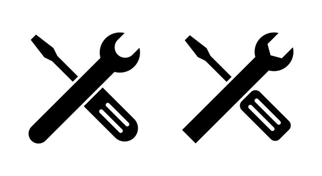 Repair tools icon symbol for apps and websites. tool sign and symbol. setting icon. Wrench and screwdriver. Service