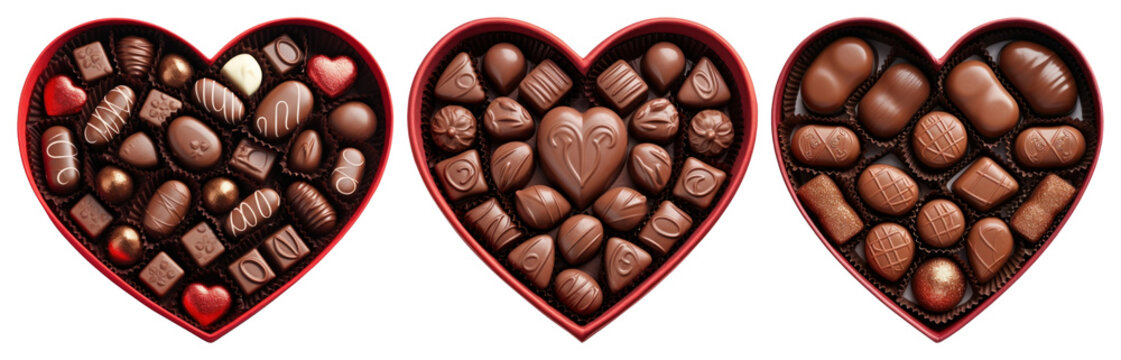 Heart-shaped chocolate gift boxes