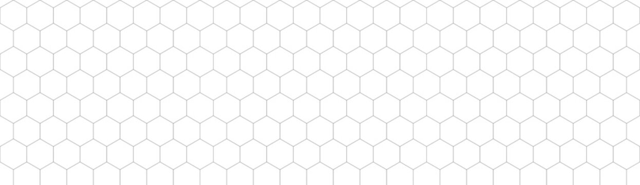Hexagon or honeycomb seamless pattern. Horizontal background with carbon fiber pattern. Monochrome texture with nano tech elements. Vector simple abstract geometric bg design.