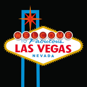 Welcome To Fabulous Las Vegas Nevada Sign. Retro Neon Sign Design Vector Art	