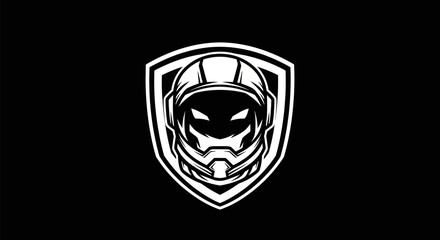 Astronaut helmet emblem vector illustration © Danvata