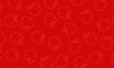 Paprika Hand Drawn Seamless Pattern. Pepper Doodle Illustration. Ideal for textile and fabric printing, food packaging, wrapping paper, stationery, branding