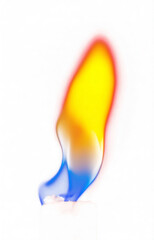Abstract Flame Art: A Vibrant and Colorful Digital Illustration with a Blue Background, showcasing the dynamic glow of fire.