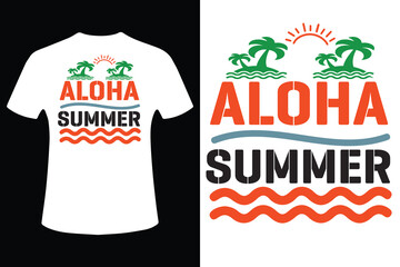 Vector t shirt design with tropical aloha summer theme for beachwear and casual apparel © Md Jafar