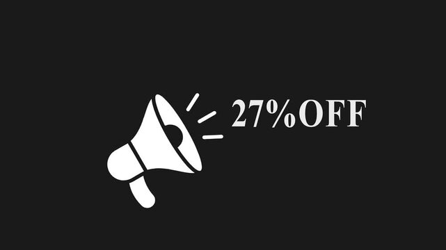 Discount Alert Megaphone Announcement 27 Percent Off Sale Promotion