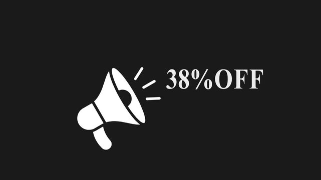 Discount Announcement Megaphone 38 Percent Off Sale Promotion