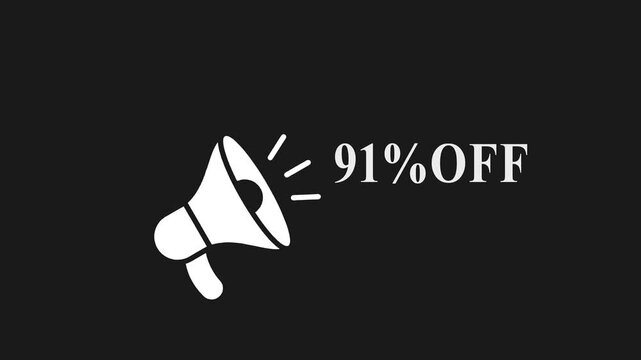 Megaphone announcing 91 percent discount sale promotion offer