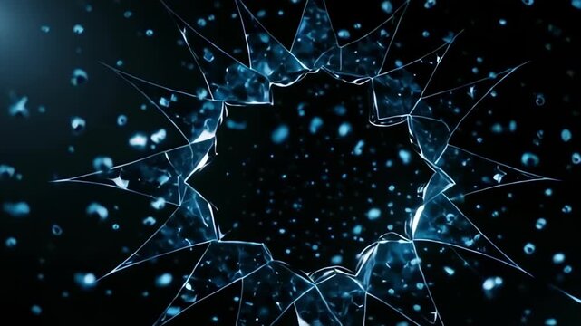 Glowing blue explosion on dark background with dynamic energy