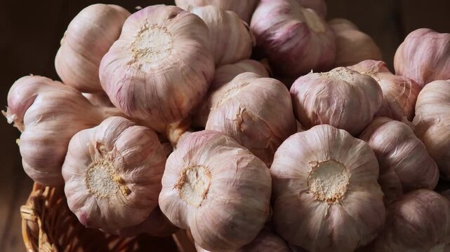 Close-up view of fresh garlic