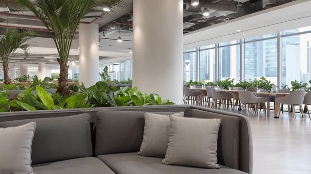 Cozy seating area in a modern office space