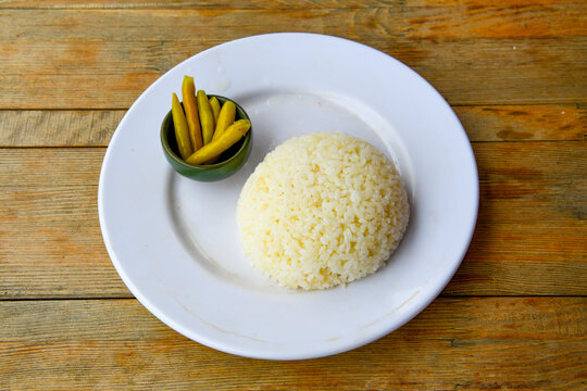Traditional delicious Turkish food; Turkish style rice pilaf (Turkish name; Arpa sehriyeli. tavuklu, kuru fasulyeli, pirinc pilavi). Cigerli, kavurmali, tereyagli nohut pilav. Pilavustu kuru fasulye.
